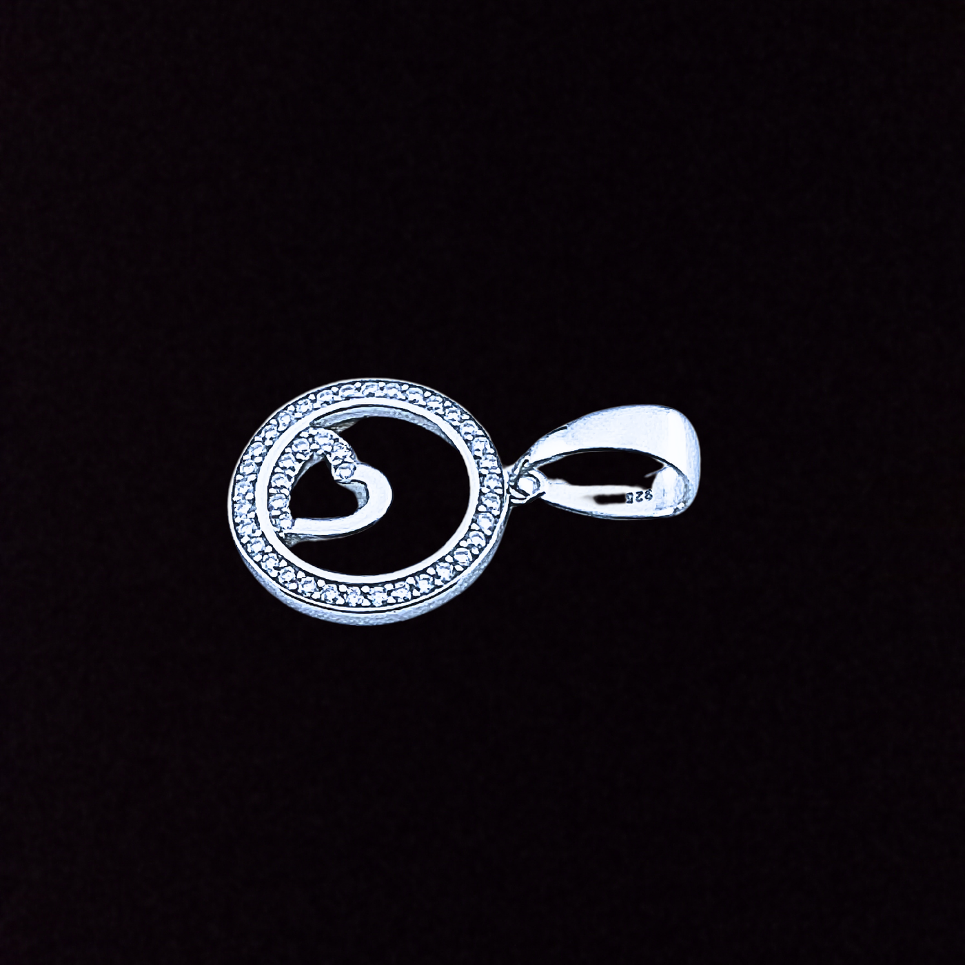 Moissanite in 925 Sterling Silver Heart Pendant