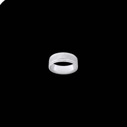 Sterling Silver Diagonal Cut Diamond Cut Band