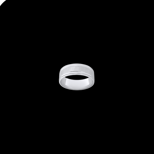 Sterling Silver Diagonal Cut Diamond Cut Band