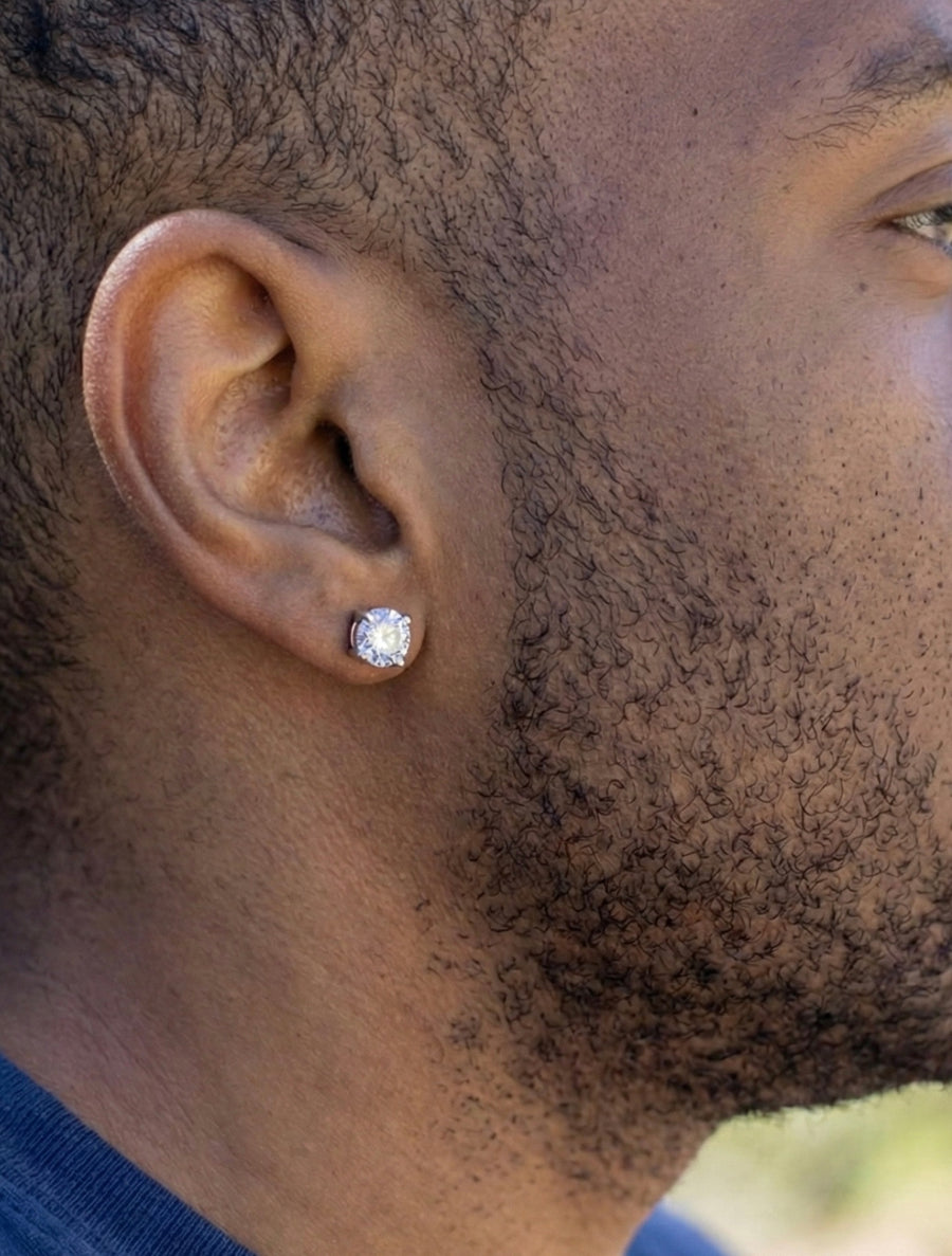 6MM (1.5Ct) Brilliant Cut Moissanite Stud Earrings