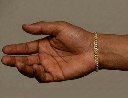 5MM Miami Cuban Bracelet In 18K Yellow Gold