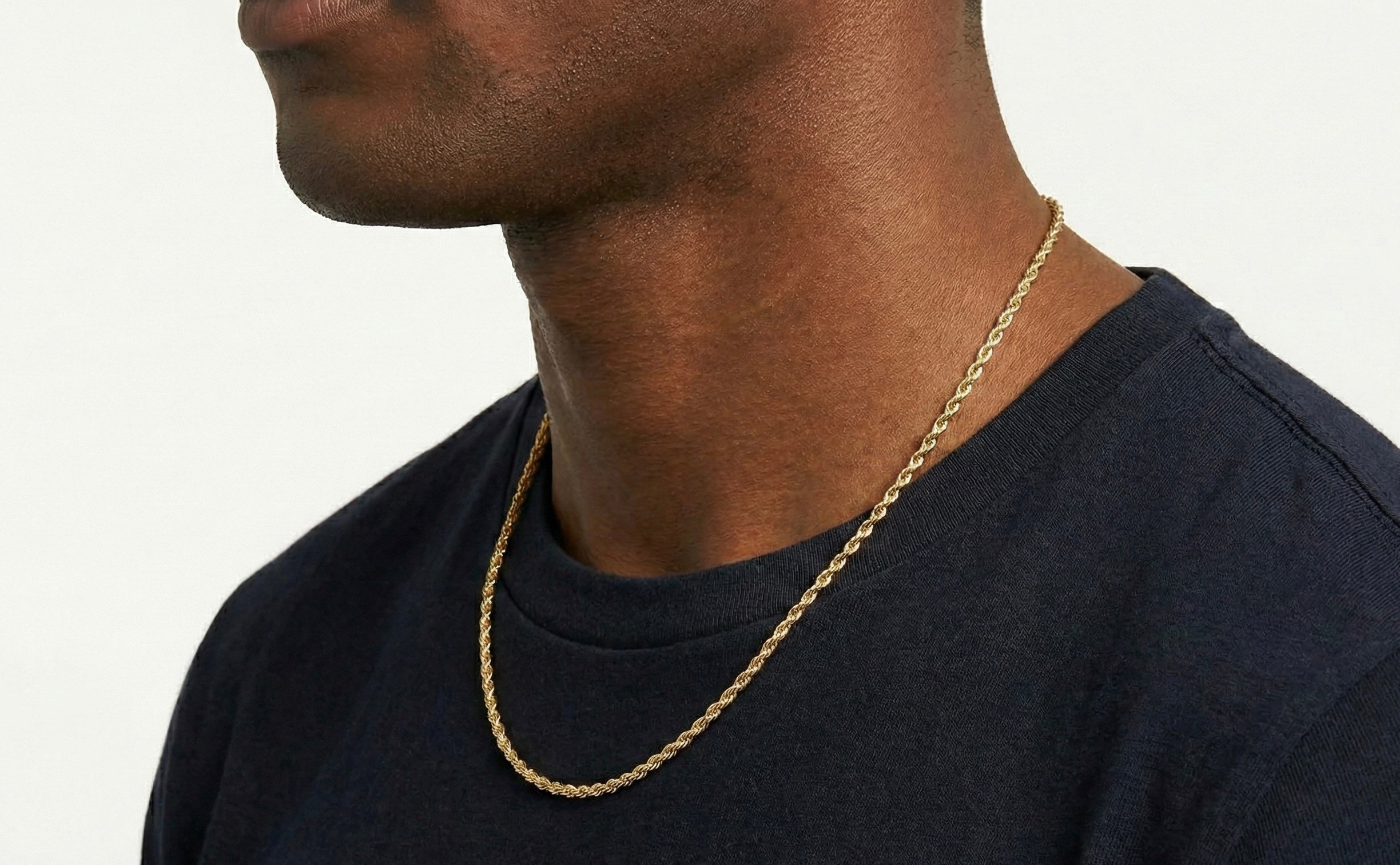 3mm Rope Chain/Necklace in 18K Yellow Gold