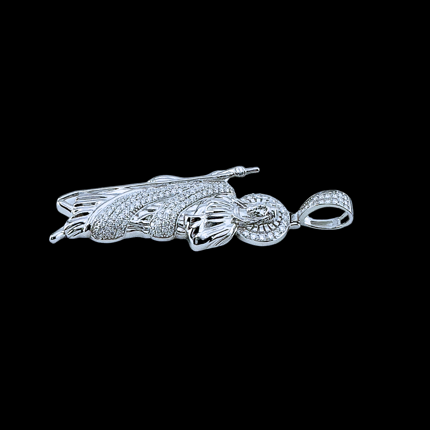 Moissanite 18K White Gold Over Sterling Silver Saint Jude Pendant