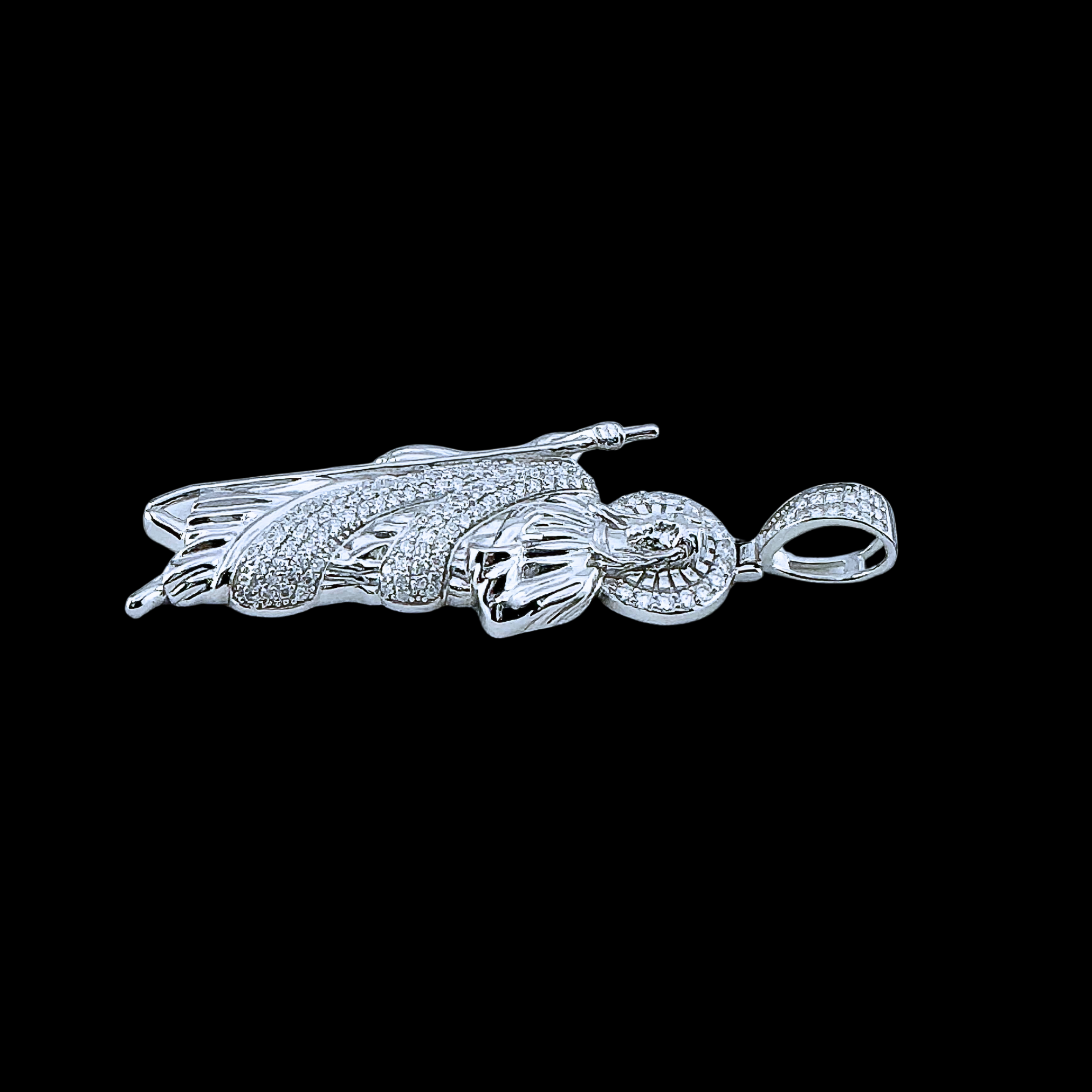 Moissanite 18K White Gold Over Sterling Silver Saint Jude Pendant