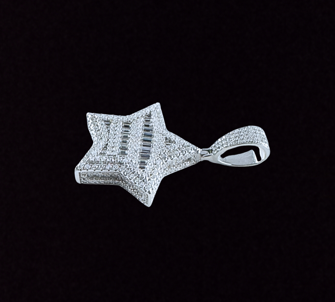 Moissanite in 925 Sterling Silver Star Pendant