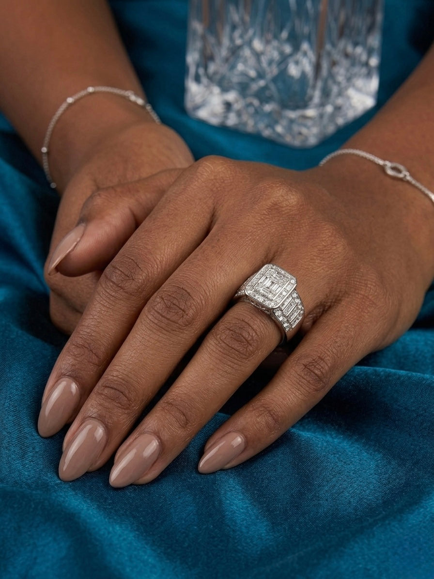 Rectangle Cinderella Moissanite Ring