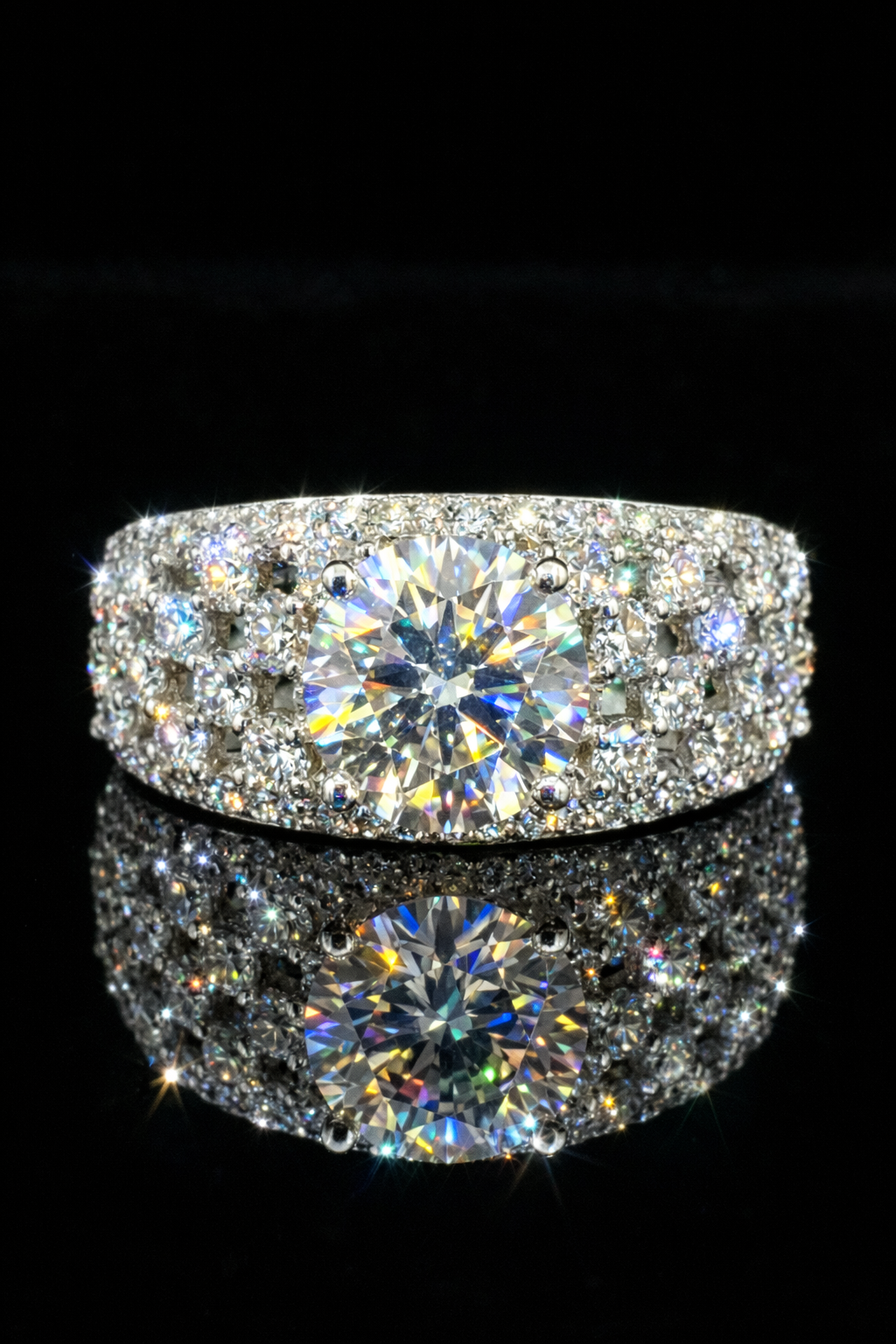 2.5Ct Mosaic Band Moissanite Wedding/Promise Ring