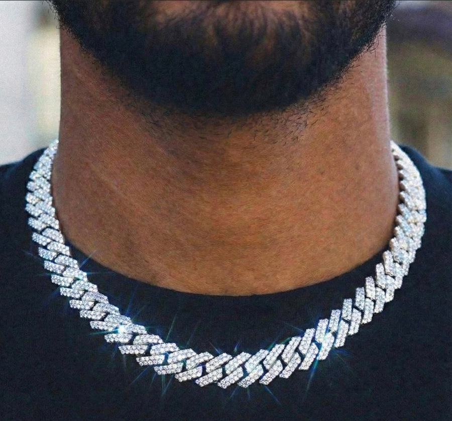 12MM Moissanite Diamond Cuban Necklace
