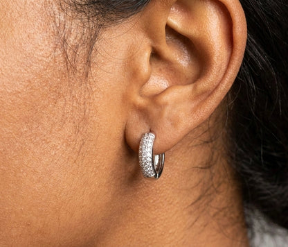 Curved Moissanite Hoop Earrings