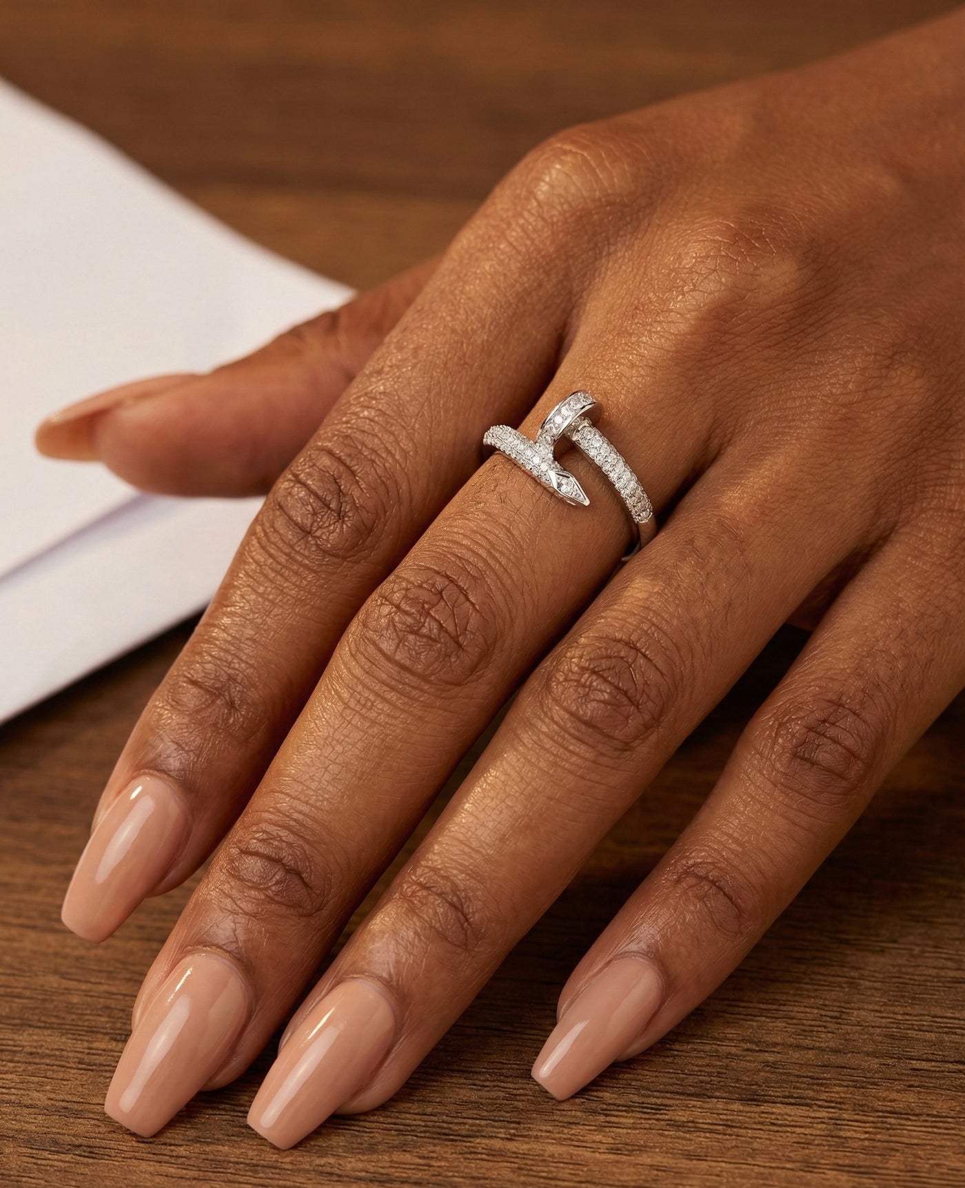 Moissanite Nail Ring