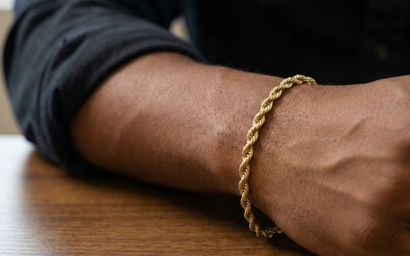5mm Rope Bracelet in 18K Yellow Gold