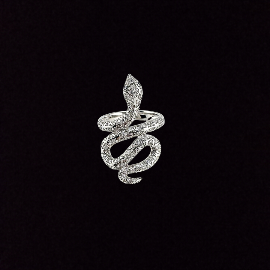 Moissanite in 925 Sterling Silver Snake Ring