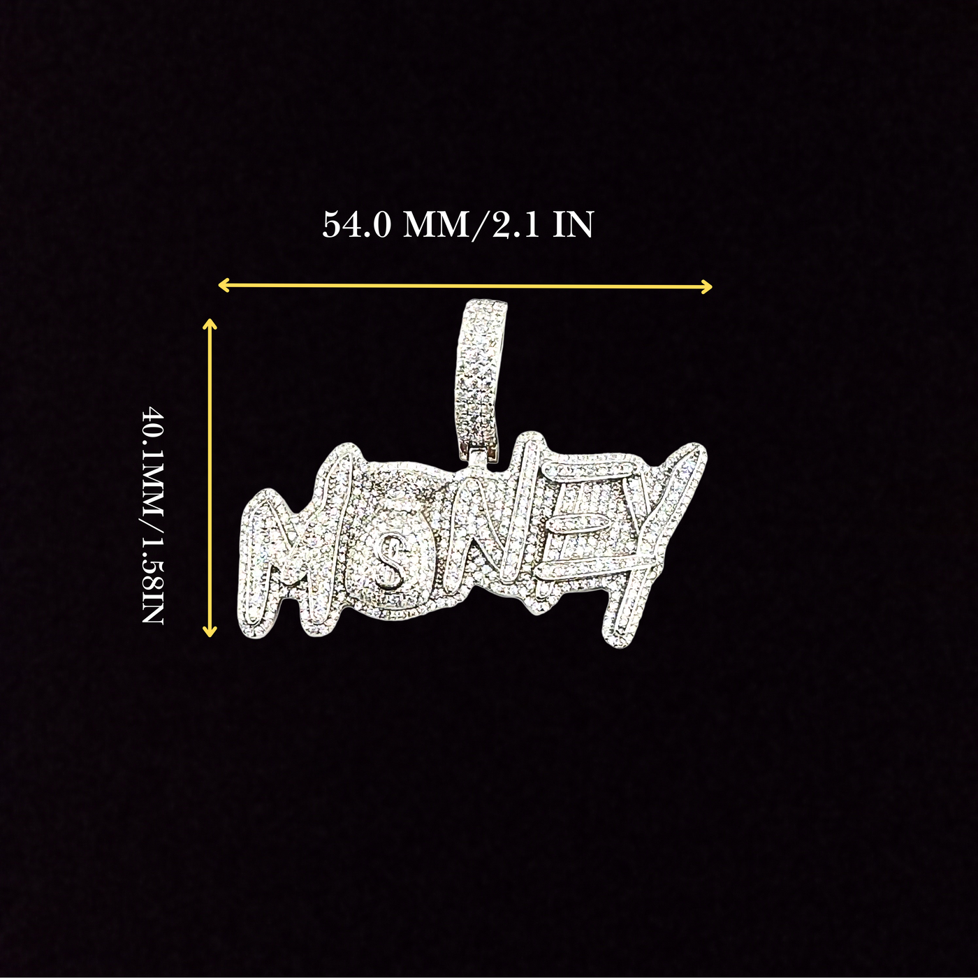 Moissanite in 925 Sterling Silver Money Pendant