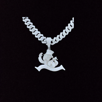 Monopoly Man With Moneybag Moissanite Pendant