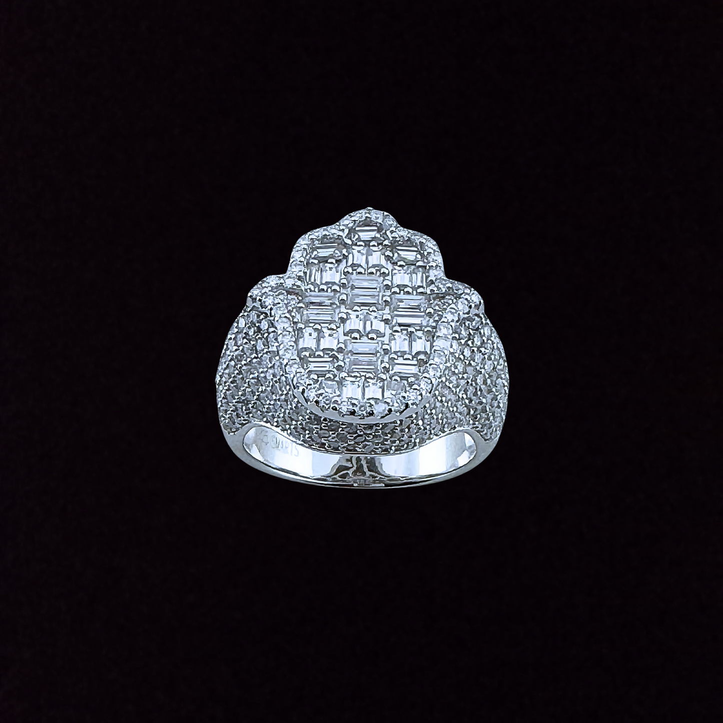 Moissanite Hamsa/Fatima Hand Ring