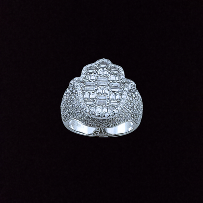 Moissanite Hamsa/Fatima Hand Ring