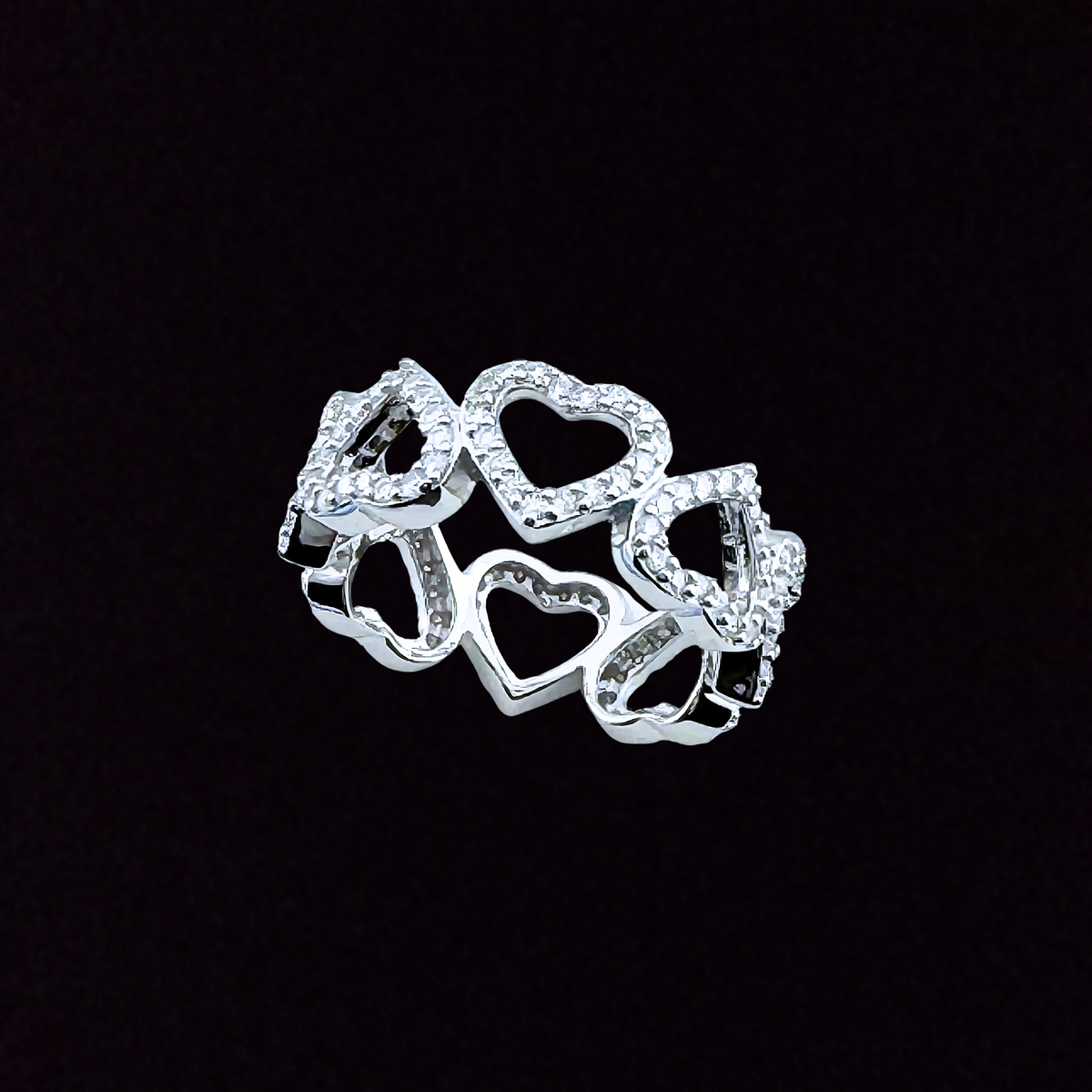 Heart Eternity Moissanite Band
