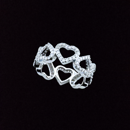 Heart Eternity Moissanite Band