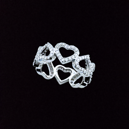 Heart Eternity Moissanite Band