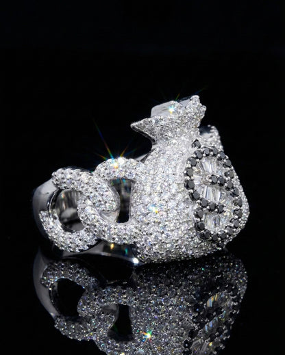 Money Bag Cuban Moissanite Ring