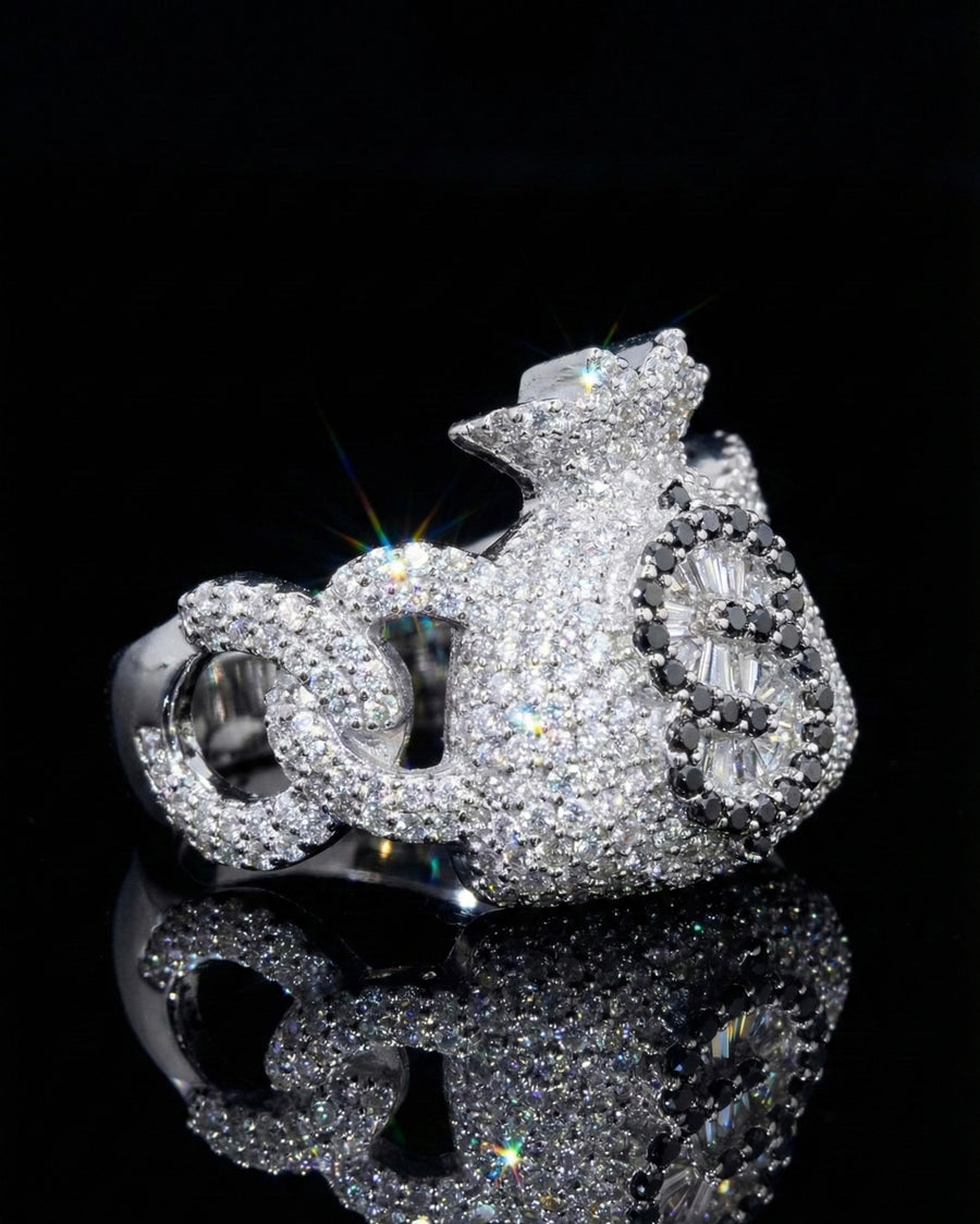 Money Bag Cuban Moissanite Ring
