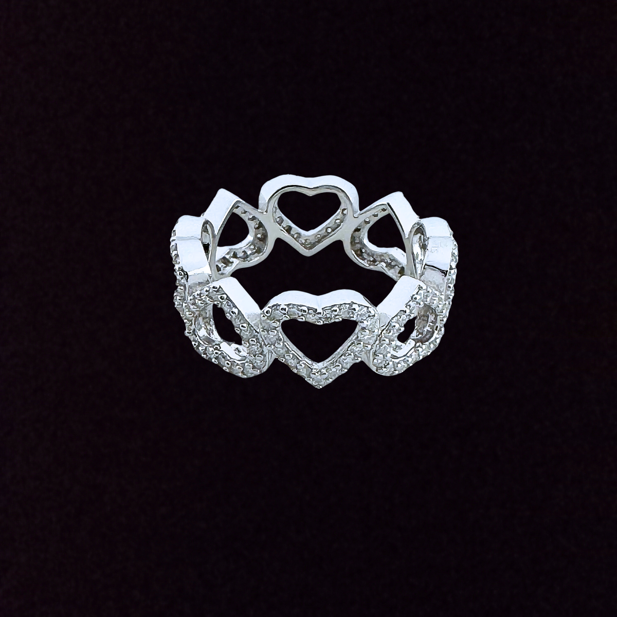 Heart Eternity Moissanite Band