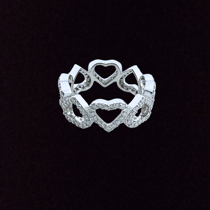 Heart Eternity Moissanite Band