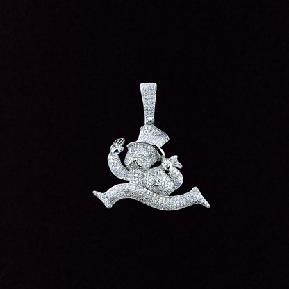 Monopoly Man With Moneybag Moissanite Pendant