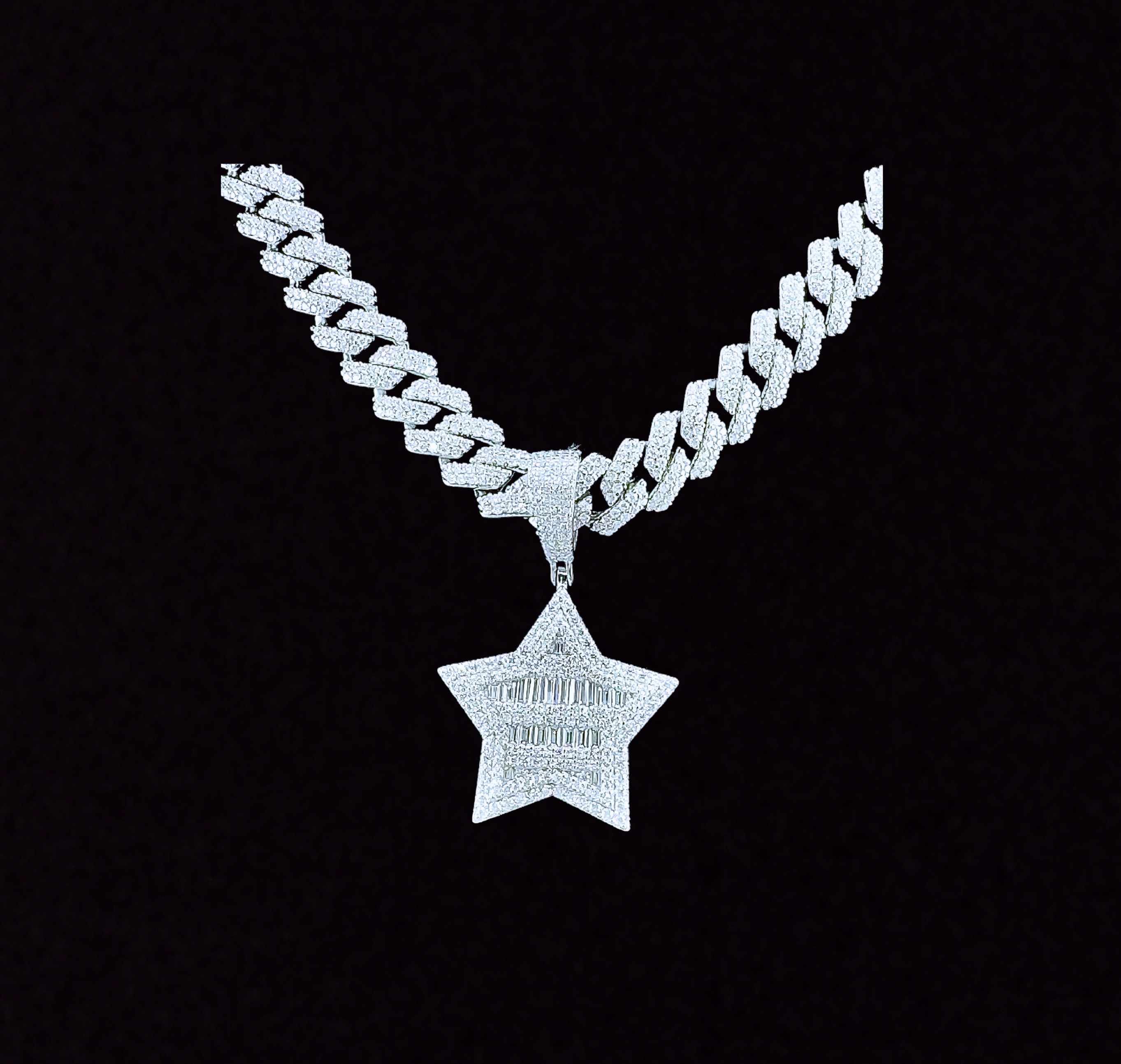 Moissanite in 925 Sterling Silver Star Pendant