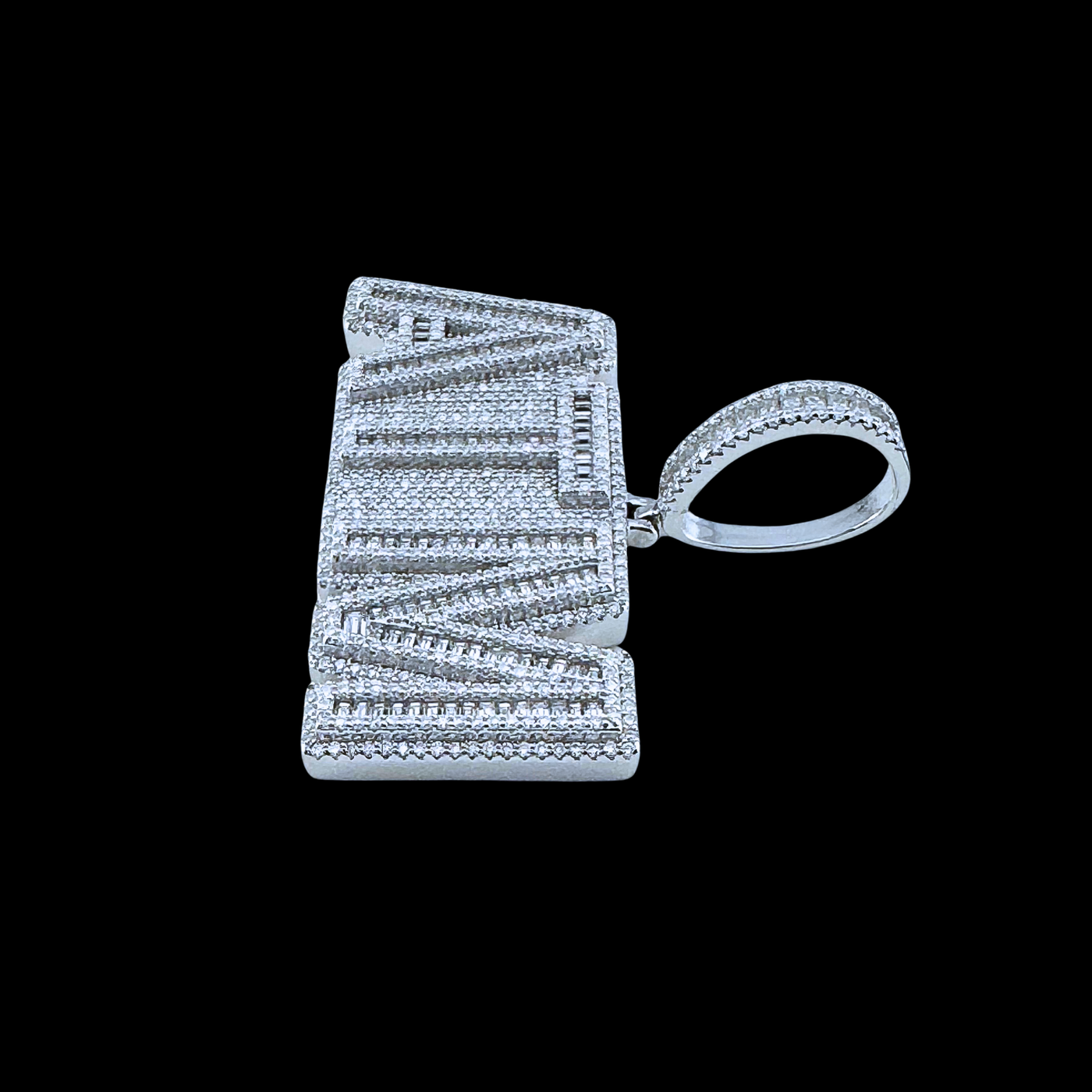 Moissanite in 18K White Gold Over Sterling Silver ATM Pendant