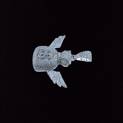 Moissanite Flying Moneybag Moissanite Pendant