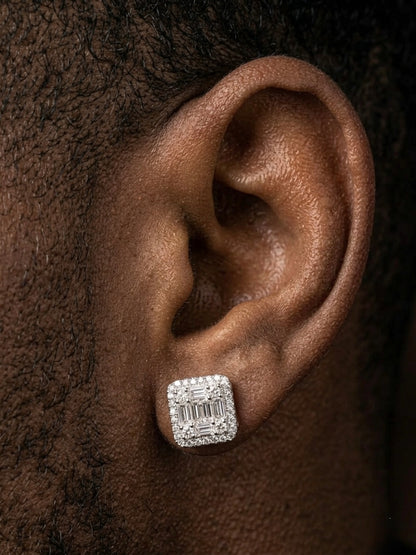 Invisible Set Baguette Moissanite Earrings