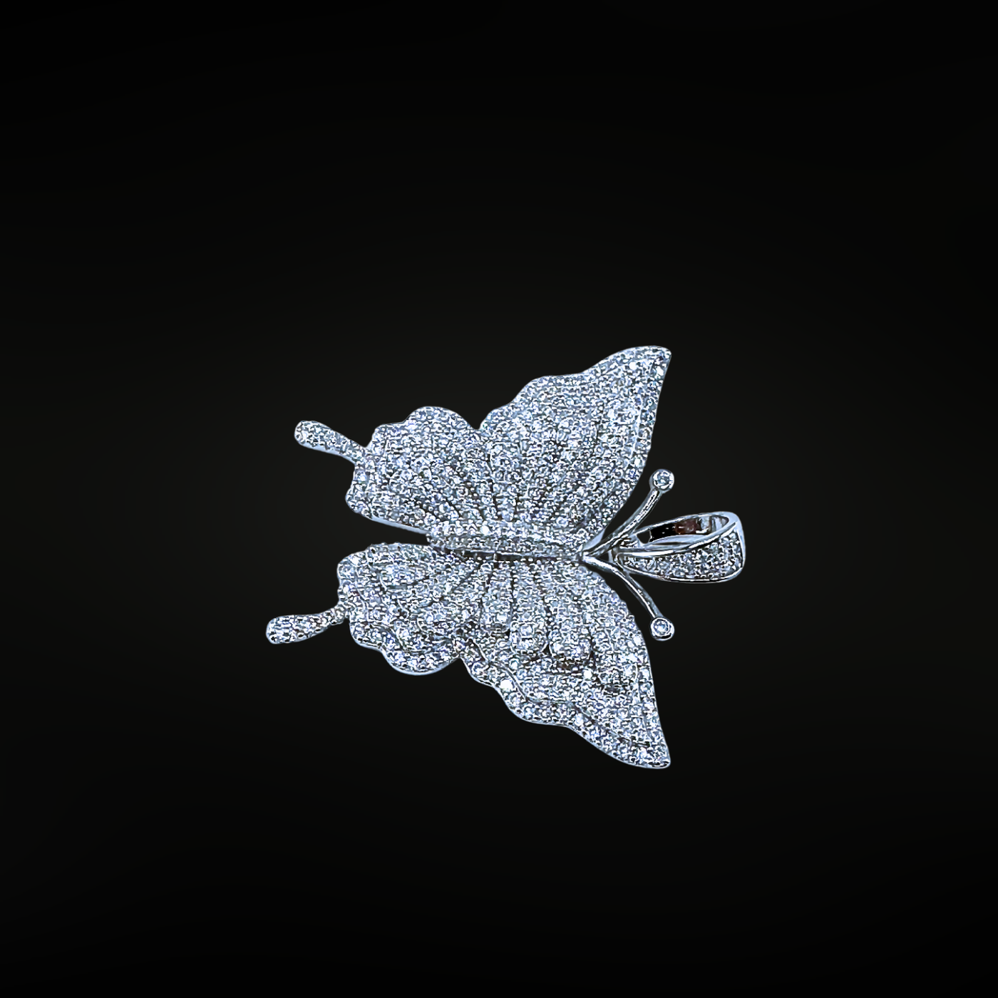Moissanite in 925 Sterling Silver Butterfly Pendant