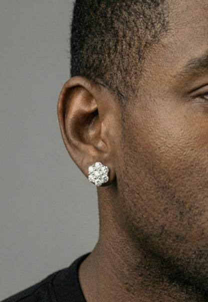 10MM Flower Cluster Moissanite Earrings