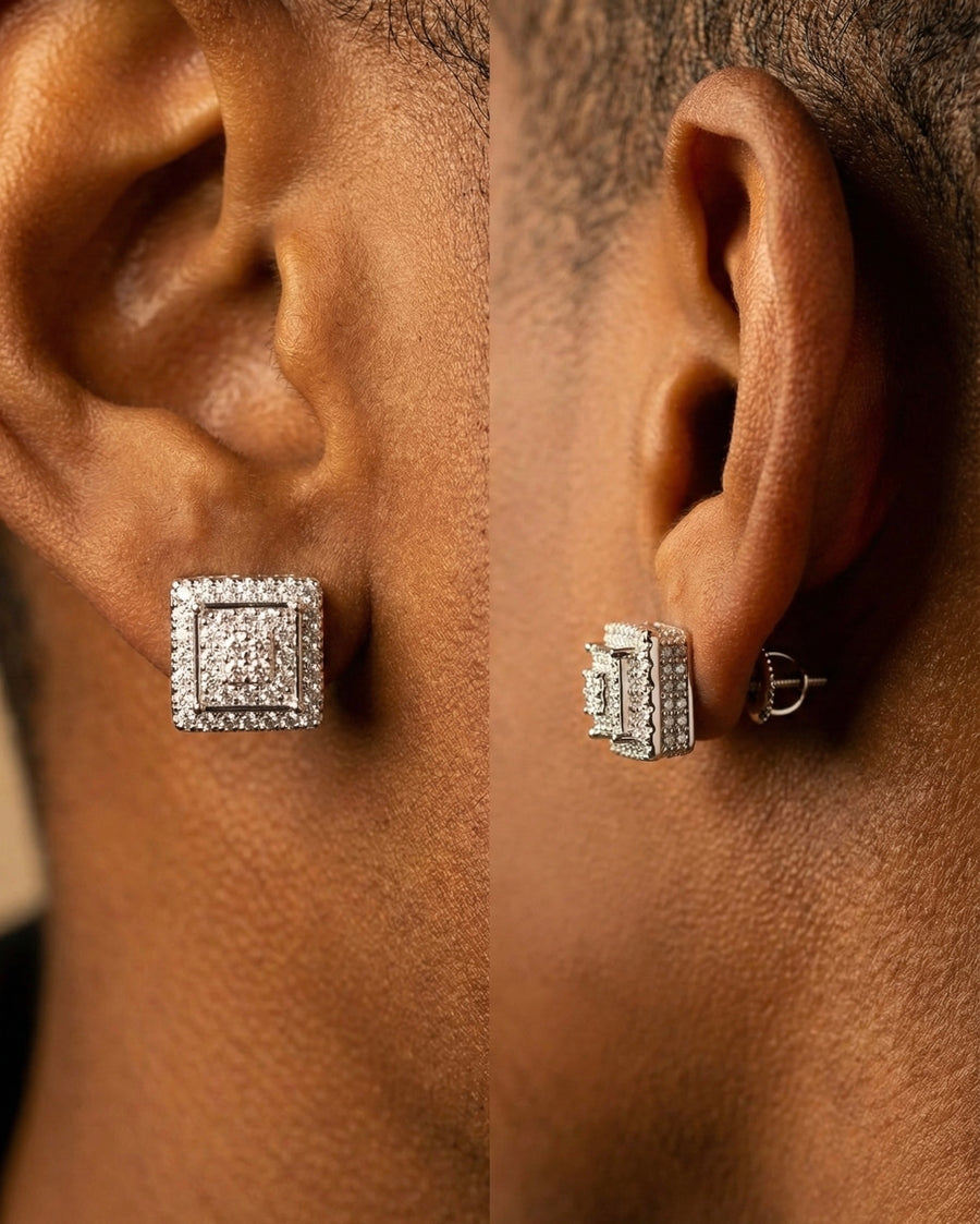 Stacked Iced Out Moissanite Earrings