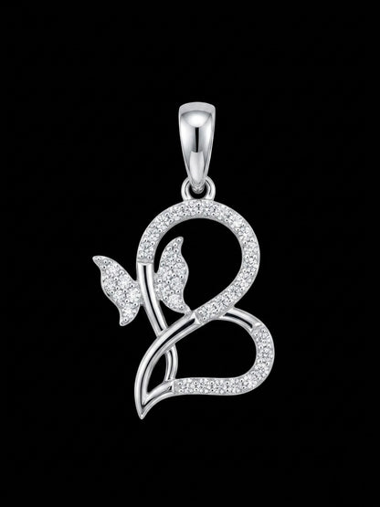Moissanite Heart & Butterfly Pendant