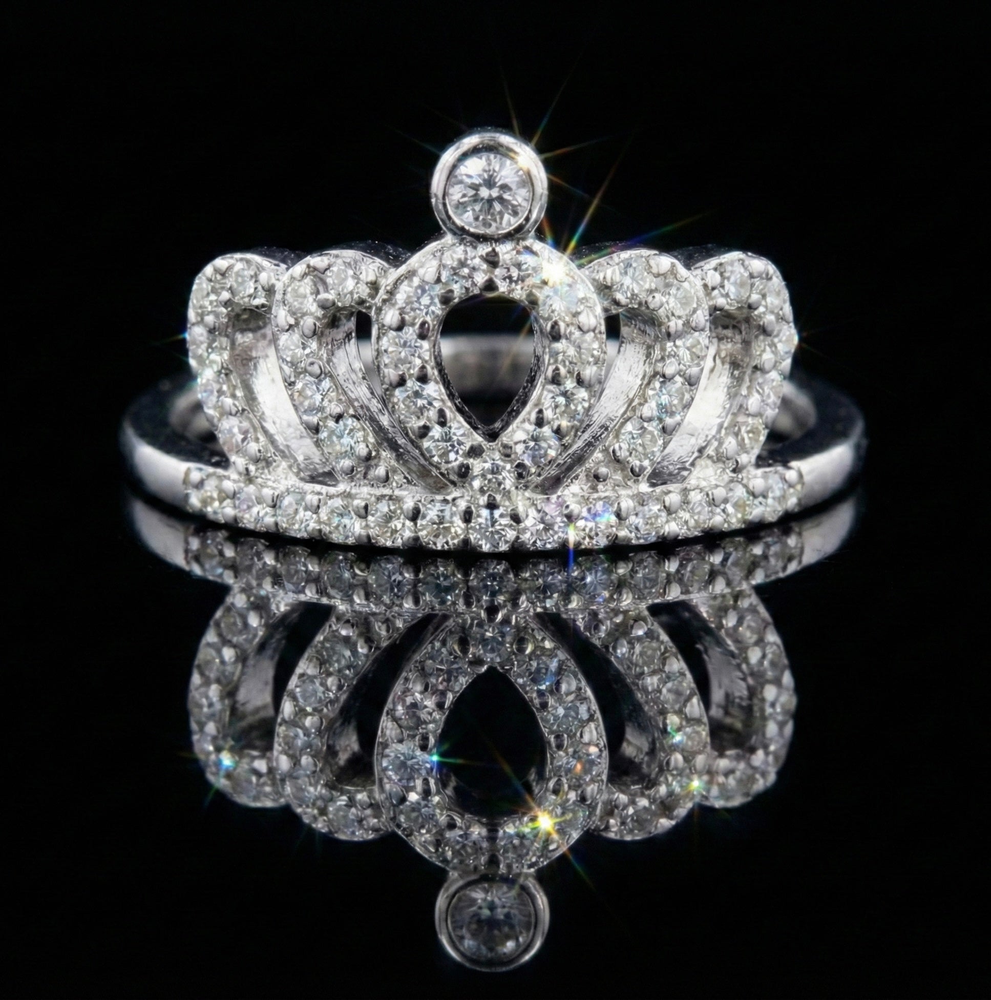 Moissanite Crown Ring