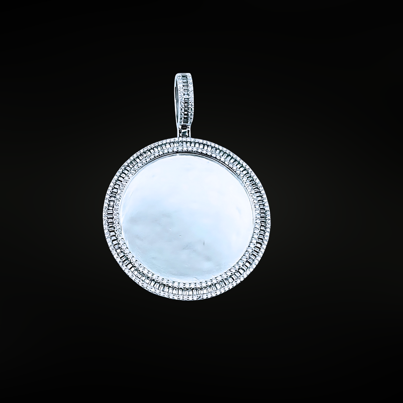 Moissanite in 925 Sterling Silver Round Memorial Pendant