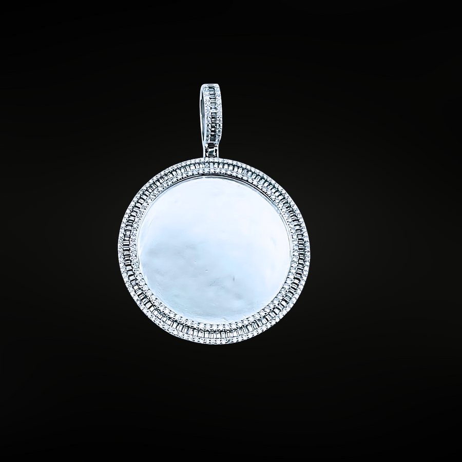 Moissanite in 925 Sterling Silver Round Memorial Pendant