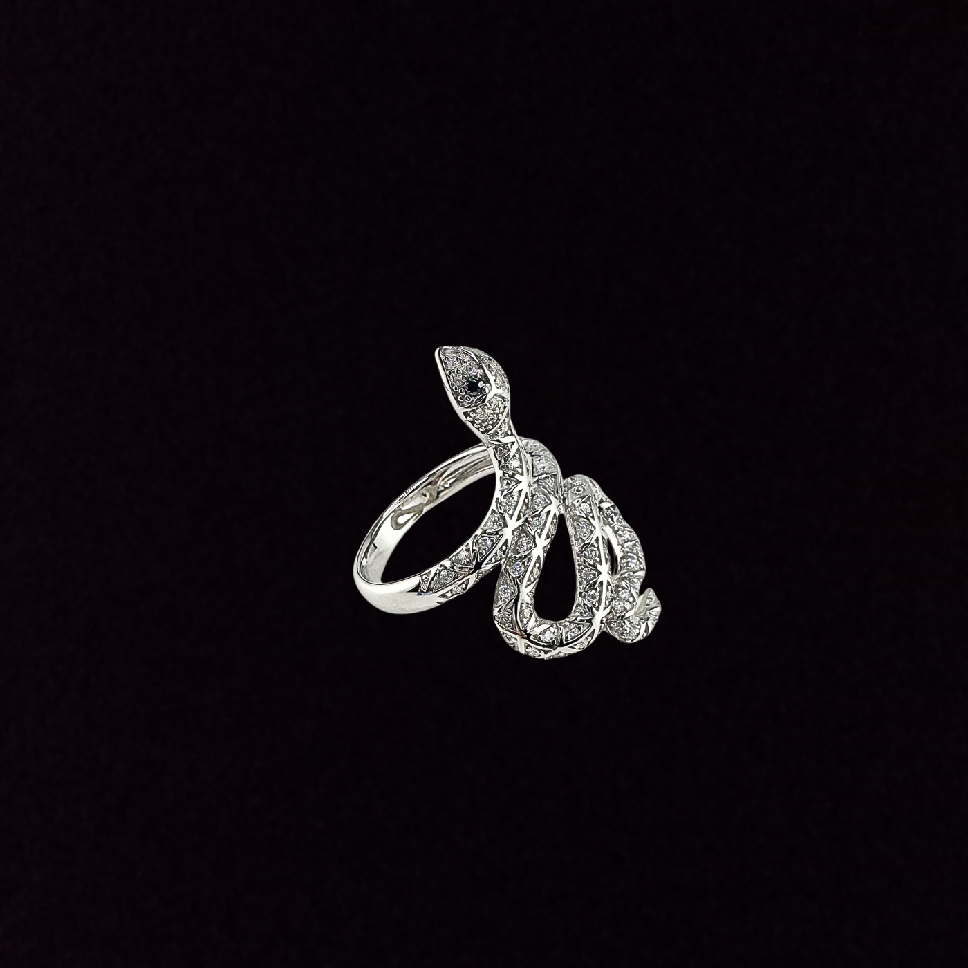 Moissanite in 925 Sterling Silver Snake Ring