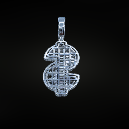 Moissanite Baguette Dollar Sign Pendant