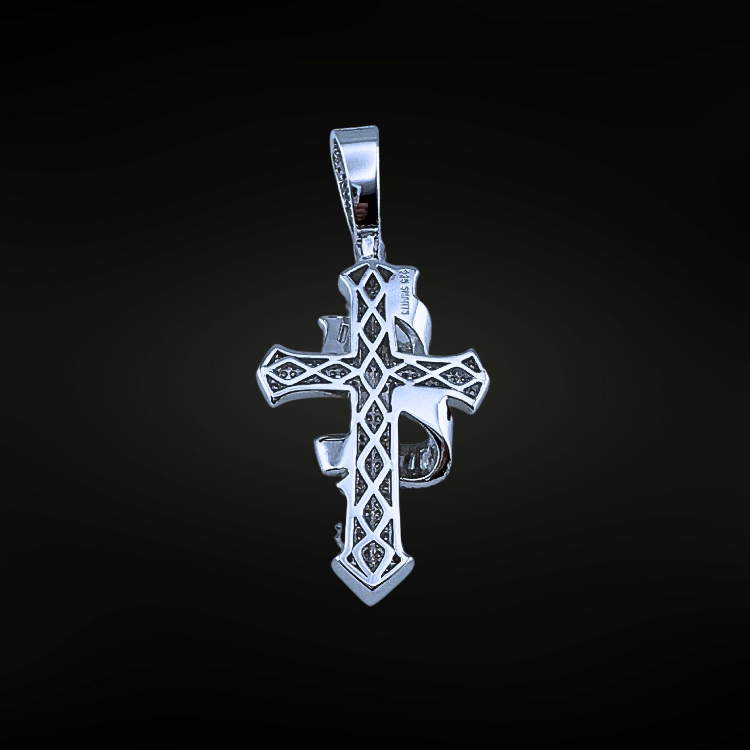 Moissanite in 925 Sterling Silver Cross Pendant