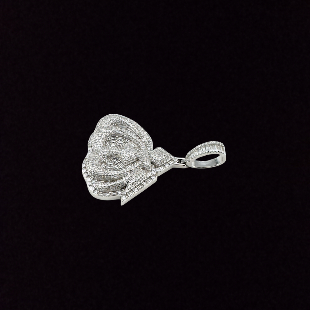 Moissanite in 925 Sterling Silver Allah Pendant