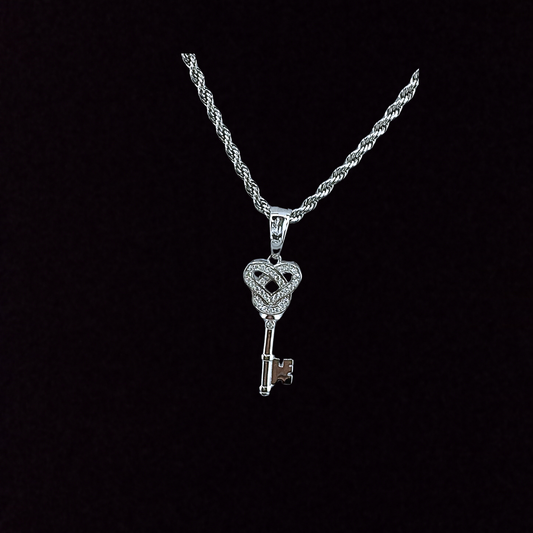 Heart Key Moissanite Pendant