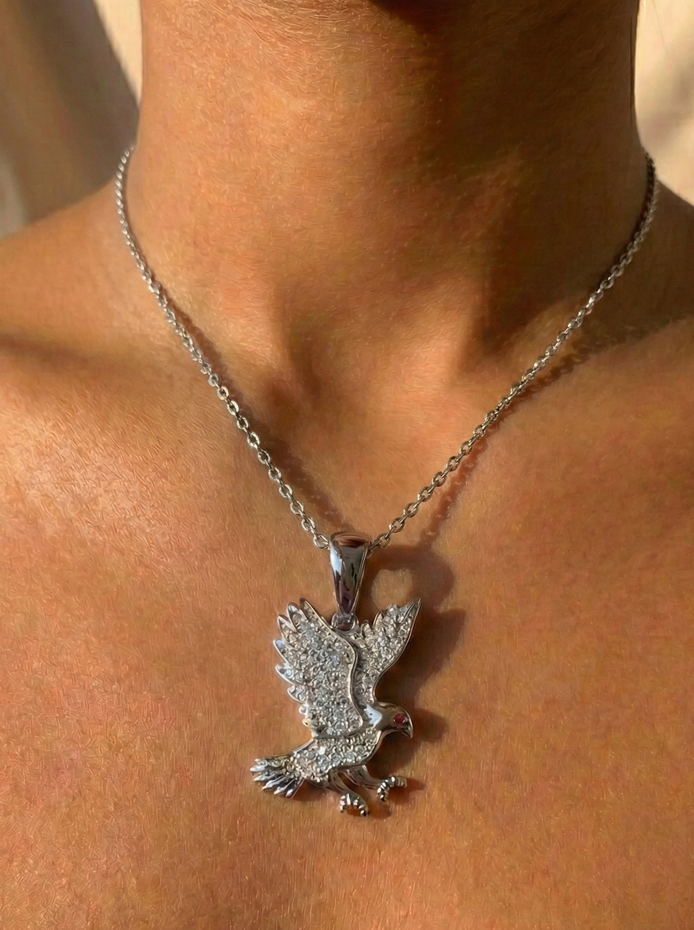 Moissanite Eagle Pendant