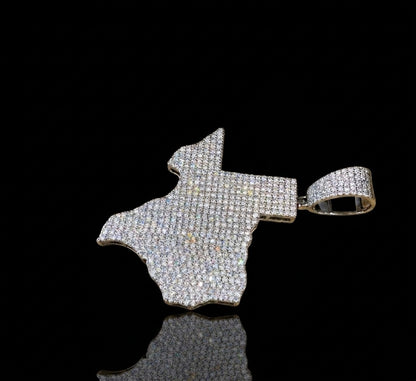 Iced Out Moissanite Texas Map Pendant