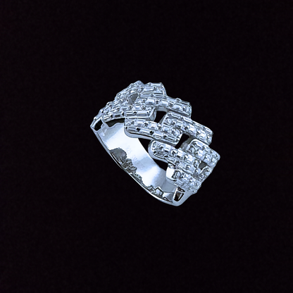 Baguette Moissanite Cuban Ring