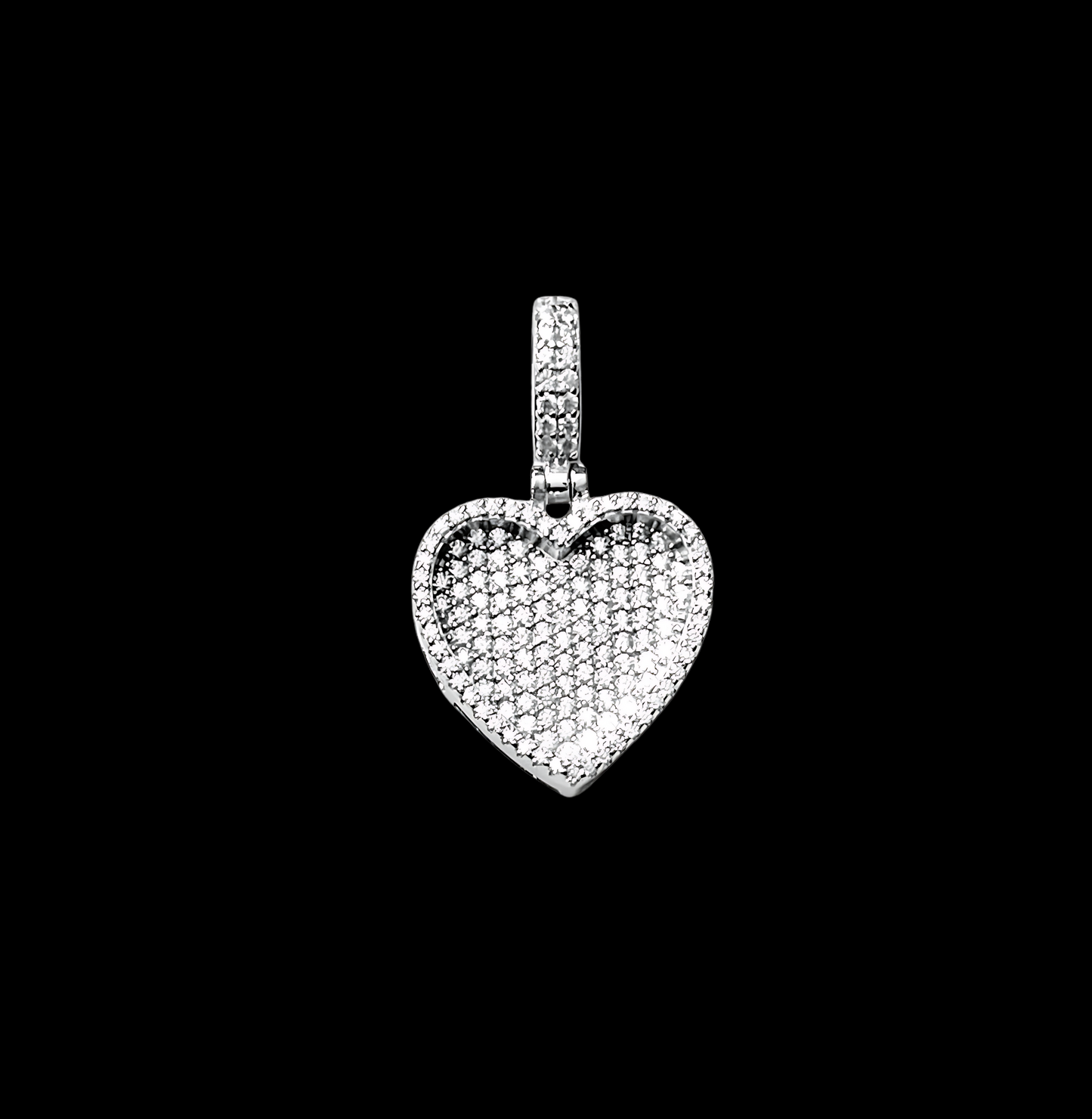 Iced Out Heart Moissanite Pendant
