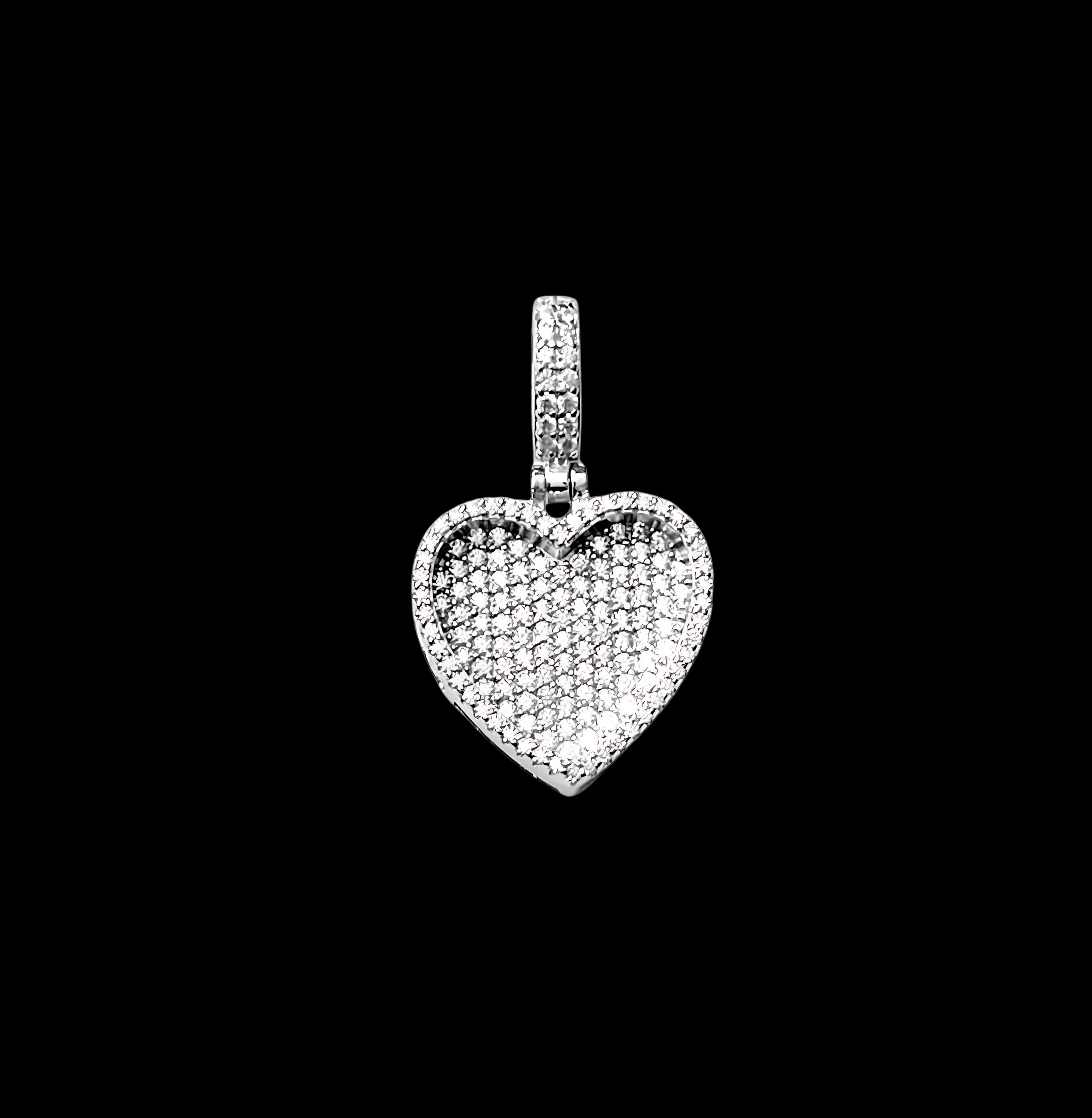 925 Sterling Silver and Moissanite Heart Pendant