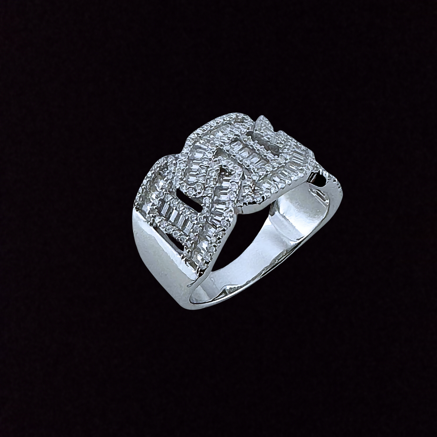 Moissanite Cuban Link/ Anchor Link Ring